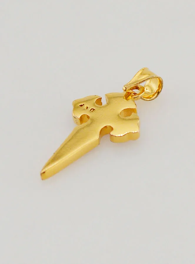 Verguld Kruis van Sint Jacob met Emaille - 17mm (pic 4)