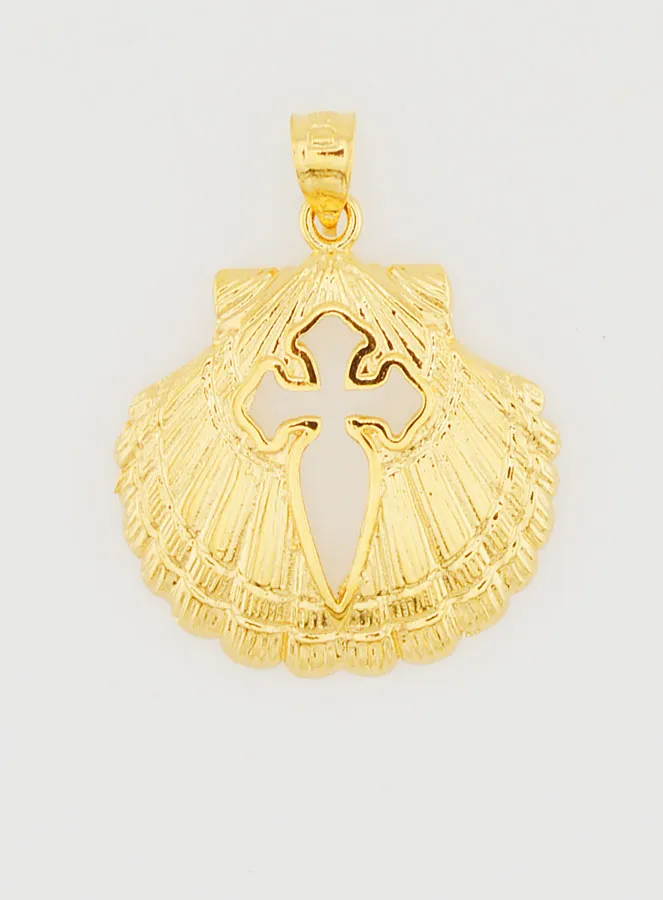 Hanger Schelp en Kruis van Sint Jacob - 18mm (pic 1)