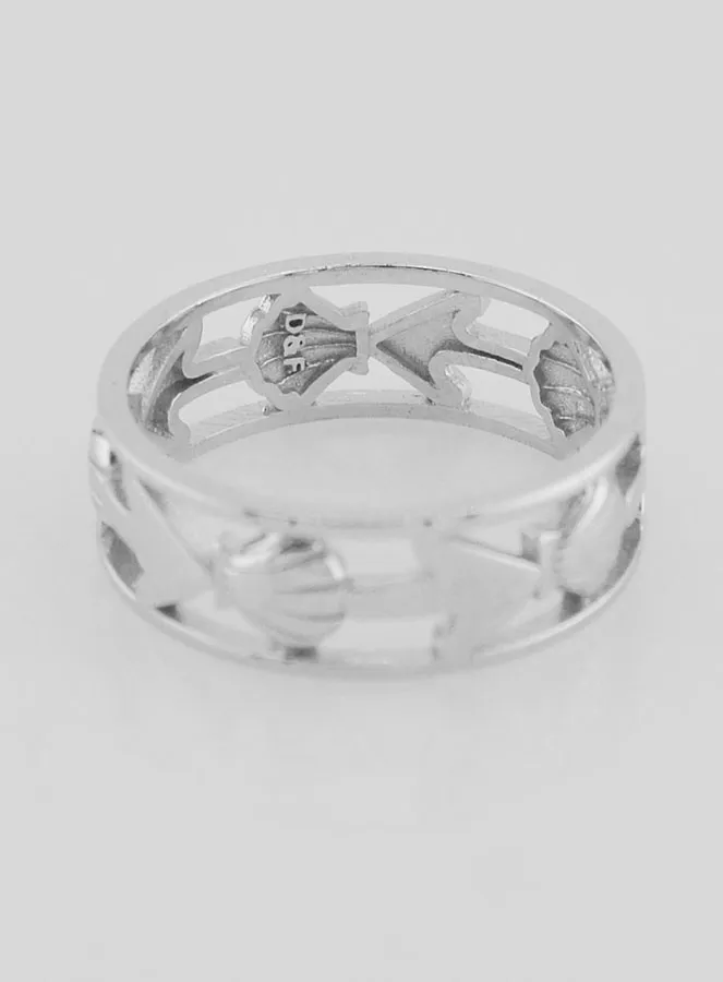 Opengewerkte Zilveren Ring Schelp en Anker - Maat 58 (pic 4)