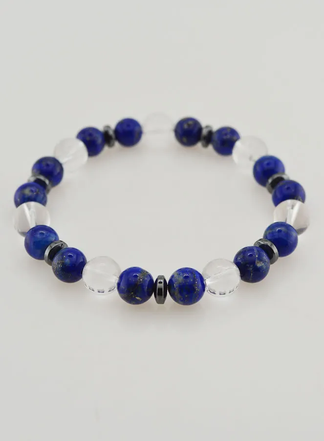 Armband met Bergkristal en Lapis Lazuli AA - 8mm (pic 2)