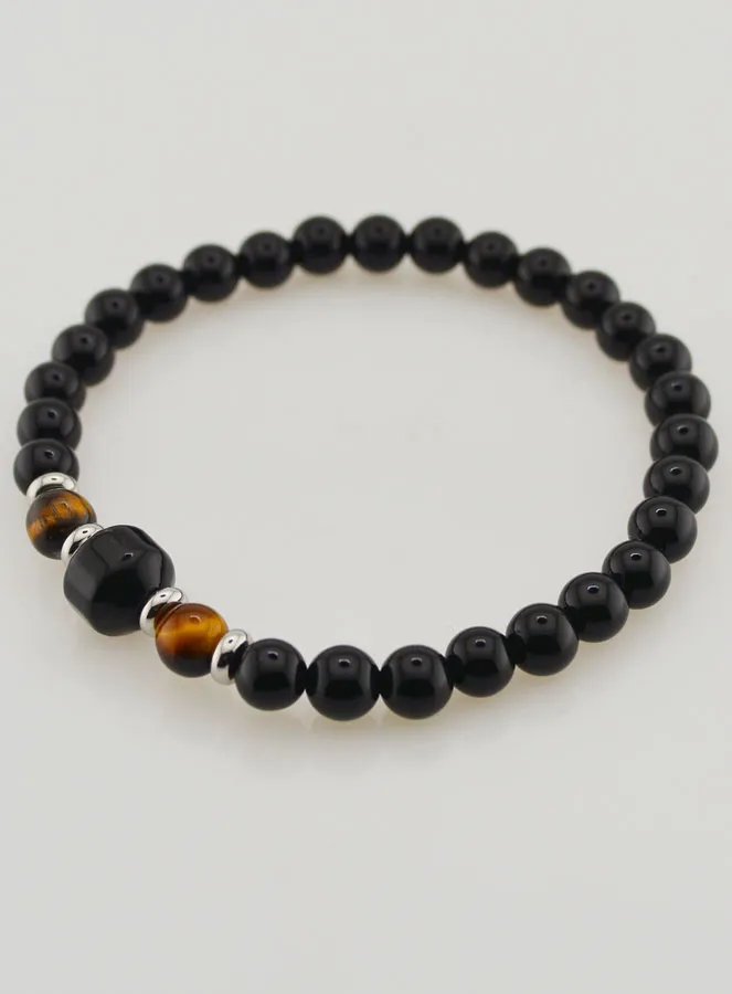 Armband met Tijgeroog en Zwarte Onyx - 6mm (pic 3)