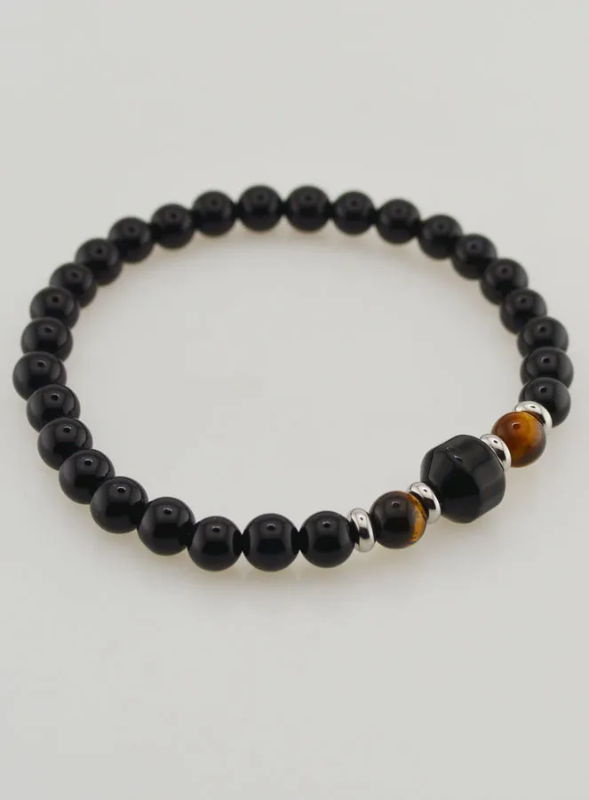 Armband met Tijgeroog en Zwarte Onyx - 6mm (pic 4)