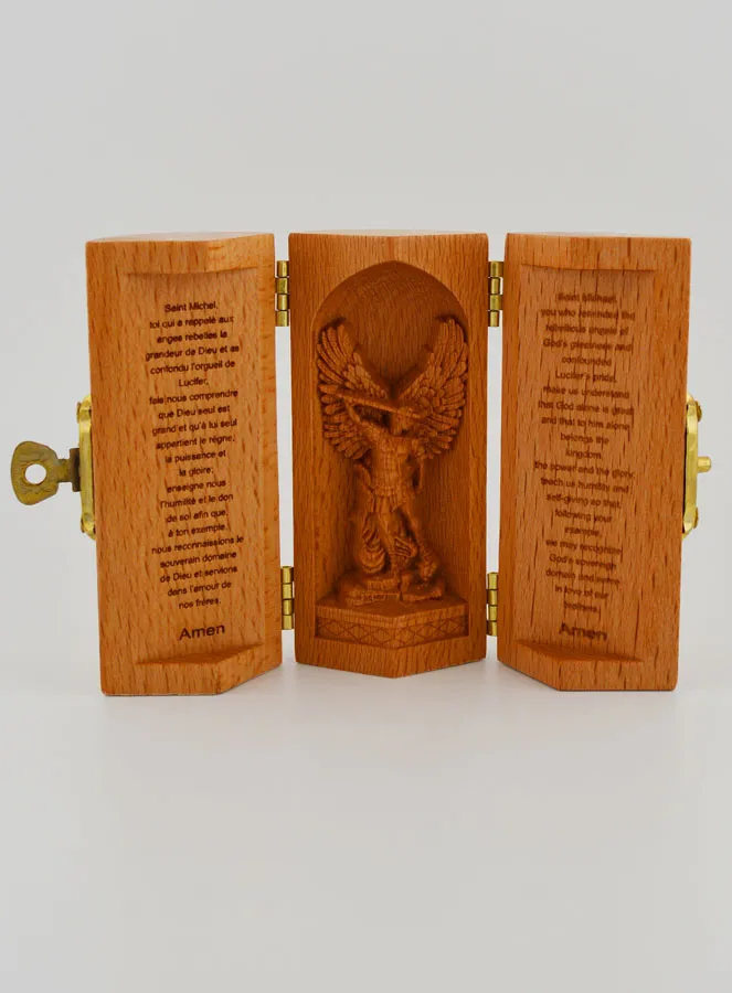 Massief Houten Drieluik - Sint Michaël (pic 1)