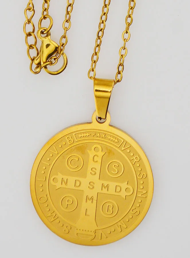 Religieus Collier Medaille van Sint Benedictus  - Goudkleurig (pic 4)