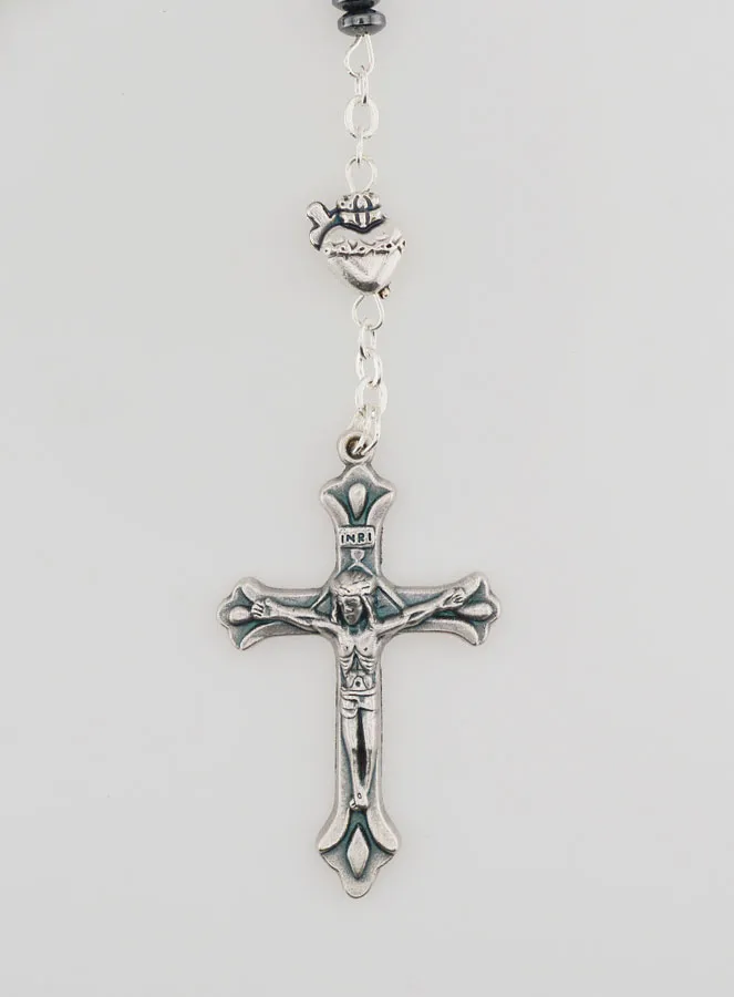 Rozenkrans Maria Wonderdadige en Ex Voto - Hematiet (pic 3)