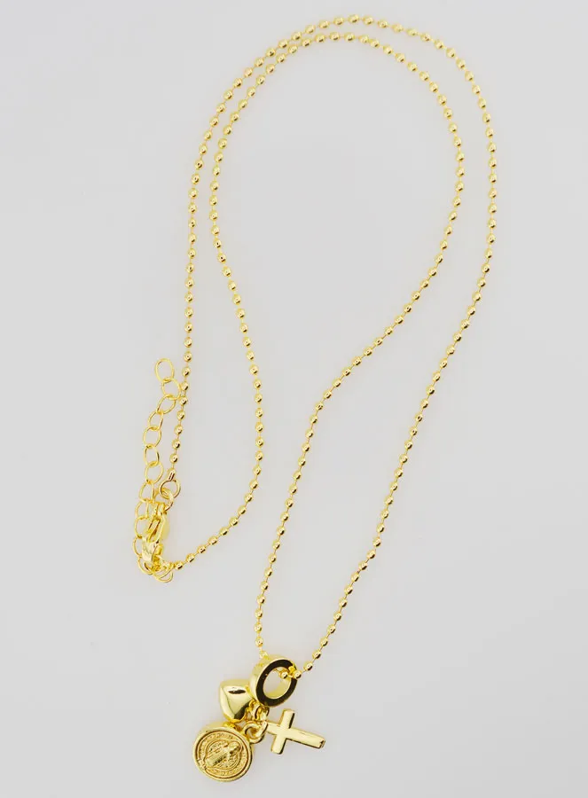 Religieus Collier 3 Bedels  - 40cm (pic 1)