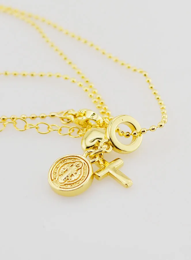 Religieus Collier 3 Bedels  - 40cm (pic 4)