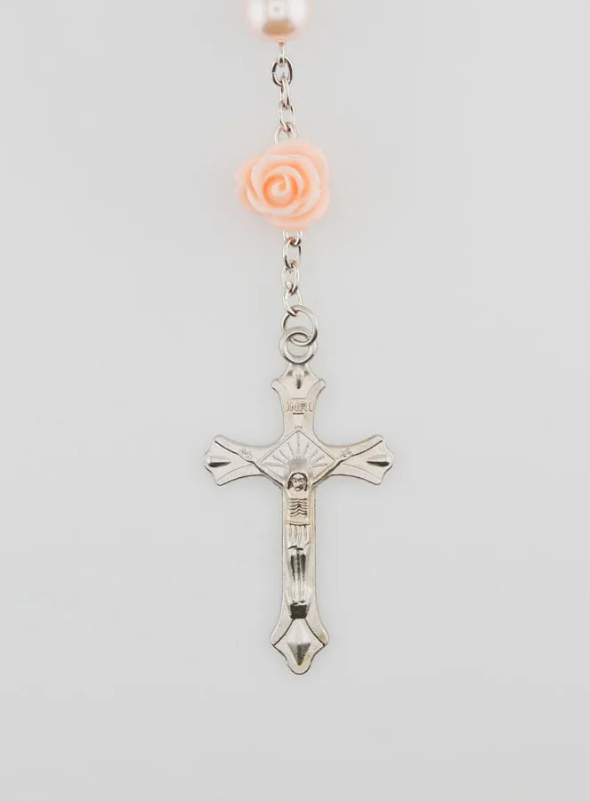 Rozenkrans Lourdes Parelmoer Kralen en Rozen (pic 3)