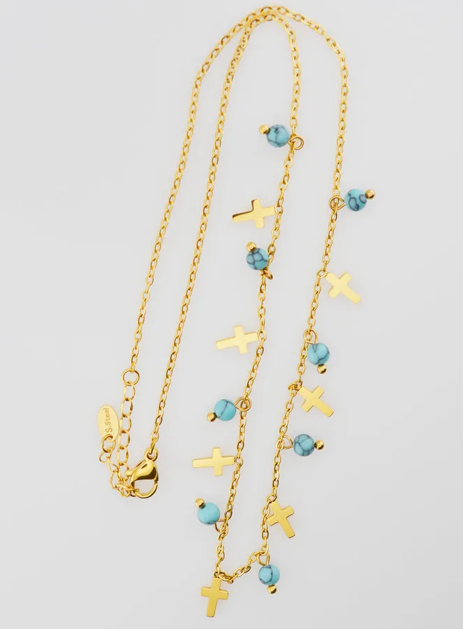 Religieus Collier met Kruisjes en Kralen (pic 1)