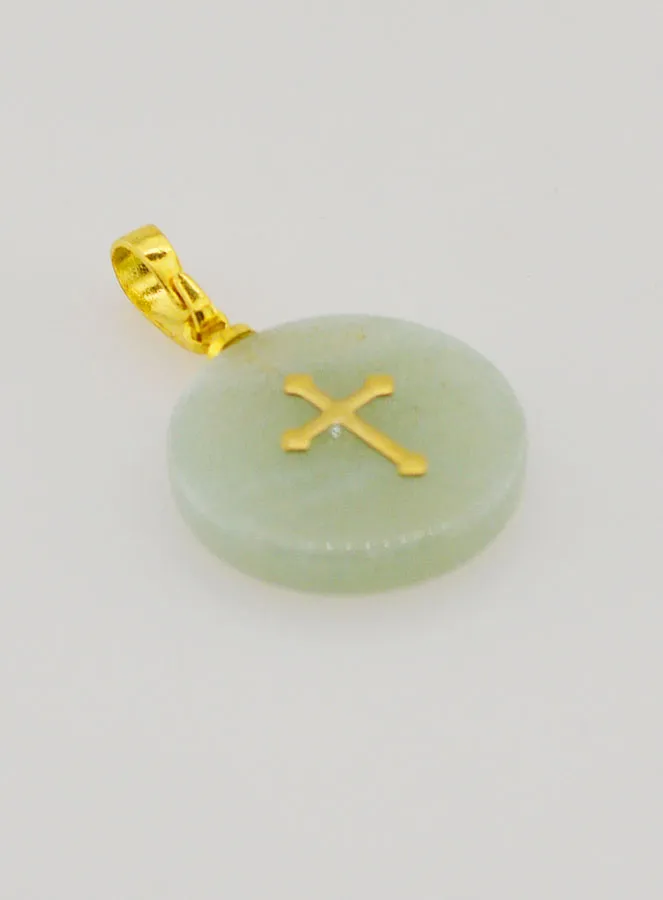 Doorzichtige Hanger met Kruis - Groen (pic 3)