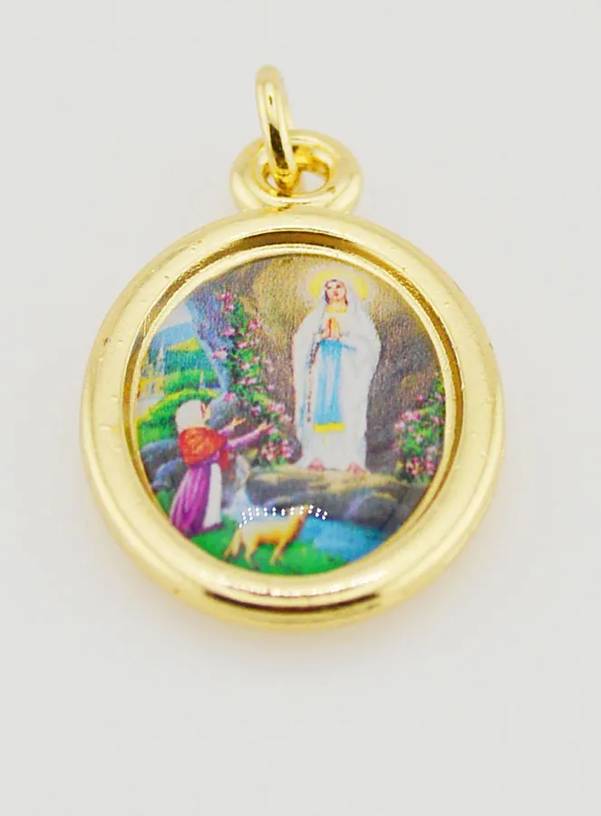 Hanger OLV van Lourdes Goudkleurig - 25mm (pic 2)