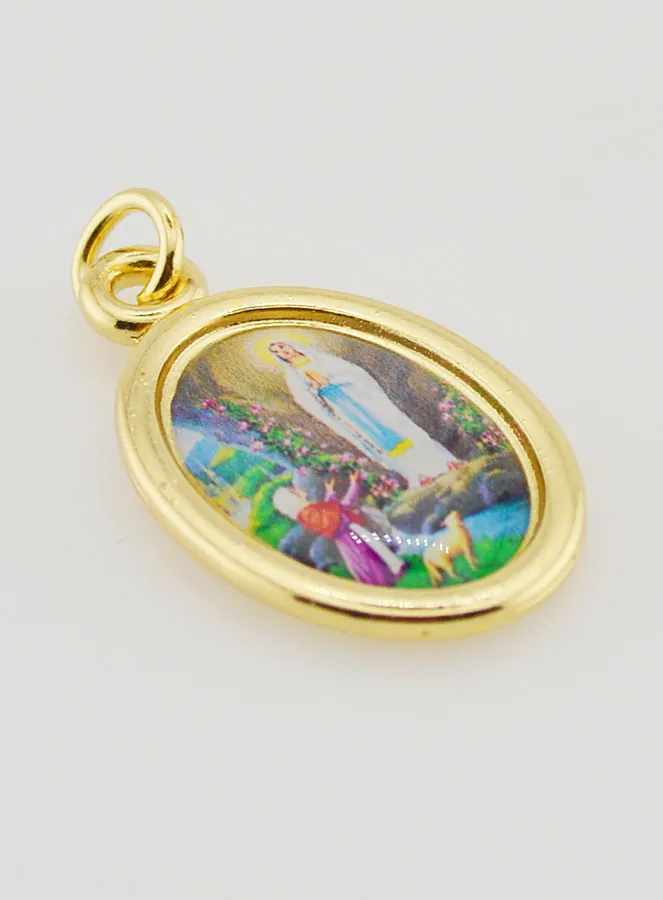 Hanger OLV van Lourdes Goudkleurig - 25mm (pic 3)