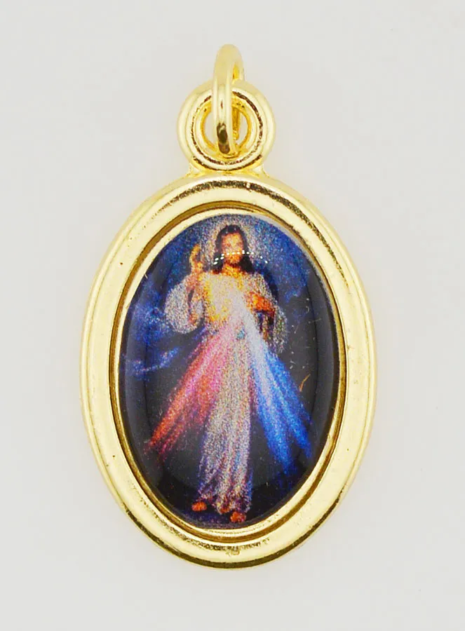 Hanger Barmhartige Jezus Goudkleurig - 25mm (pic 1)