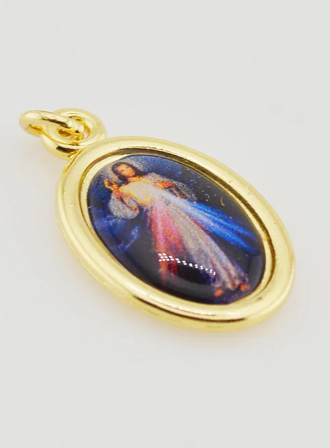 Hanger Barmhartige Jezus Goudkleurig - 25mm (pic 3)