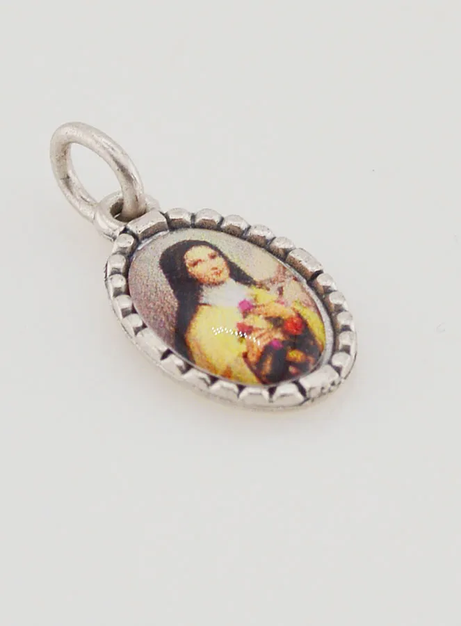 Medaillon met Gedraaide Rand 15mm - Heilige Theresia (pic 3)