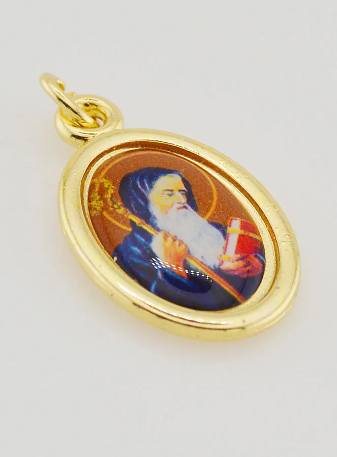 Hanger Heilige Benedictus Goudkleurig - 25 mm (pic 3)