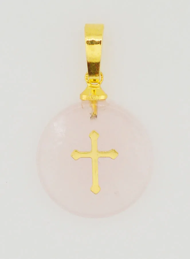 Doorzichtige Hanger met Kruis - Roze (pic 1)