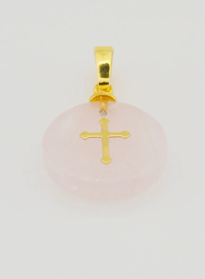 Doorzichtige Hanger met Kruis - Roze (pic 2)