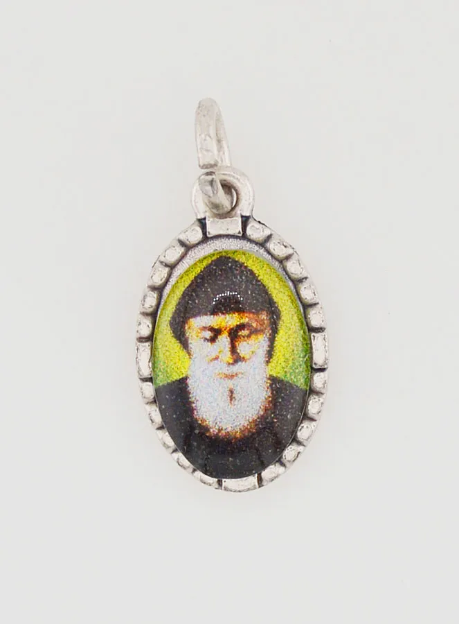 Medaillon met Gedraaide Rand 15mm - Heilige Charbel (pic 1)