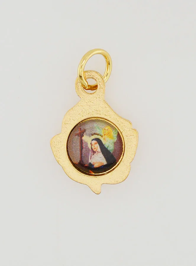 Roos Hanger 14mm Goudkleurig - Heilige Rita (pic 4)