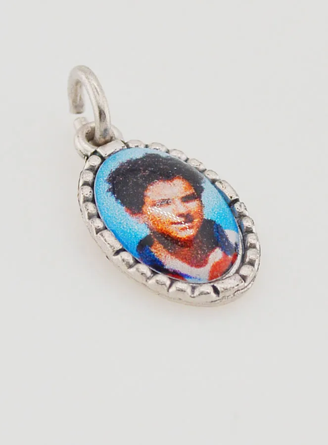 Medaillon met Gedraaide Rand 15mm - Heilige Carlo Acutis (pic 3)