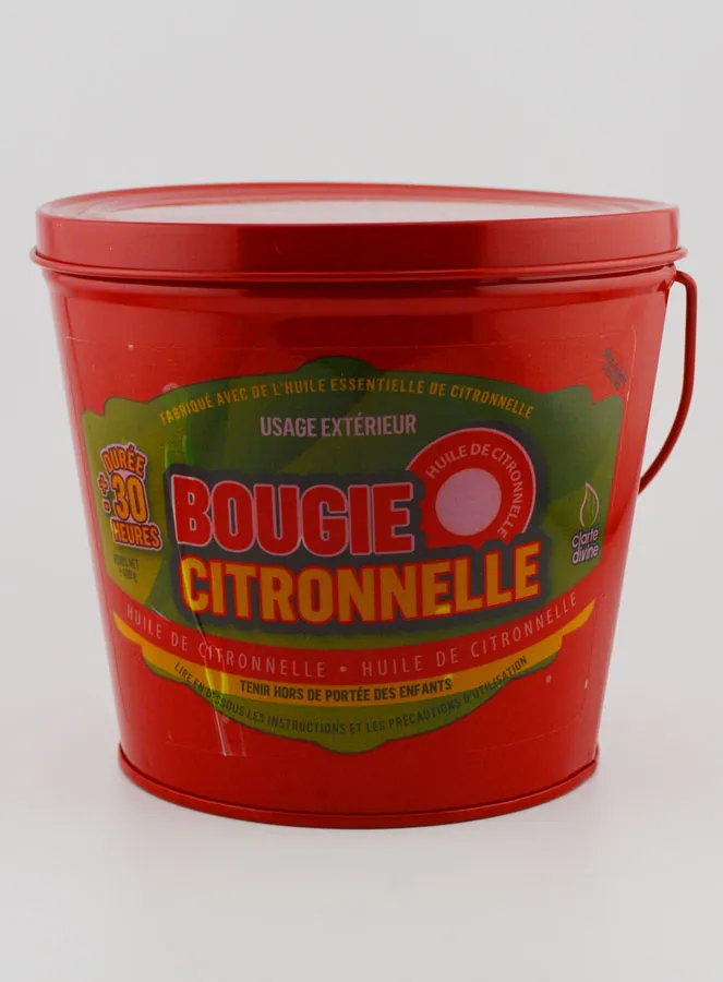 Citroengras Kaars in Metalen Pot - Rood (pic 1)