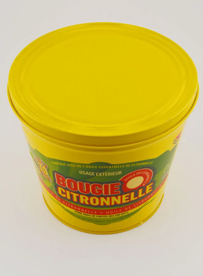 Citroengras Kaars in Metalen Pot - Geel (pic 4)