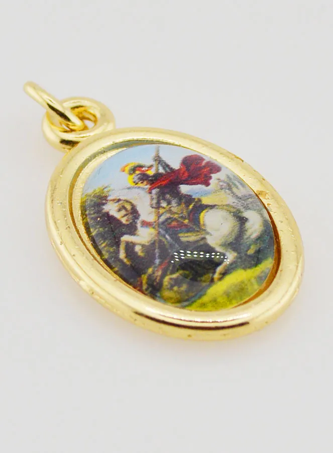 Goudkleurige Hanger Sint Joris - 25mm (pic 3)