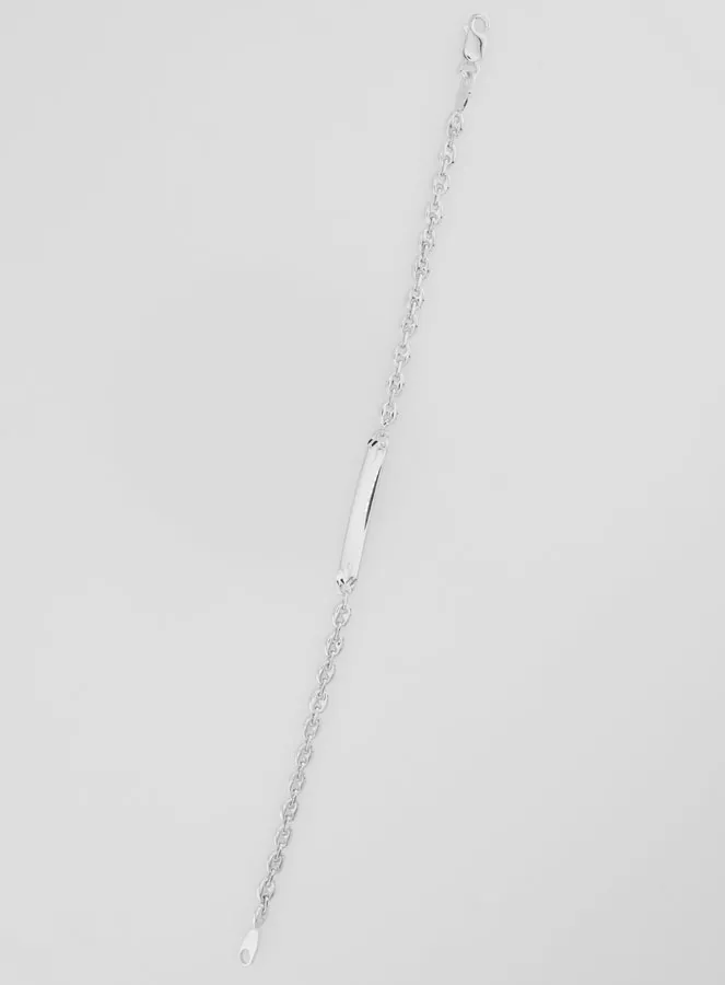 Identiteits Armband Rhodium Zilver - 18cm (pic 2)