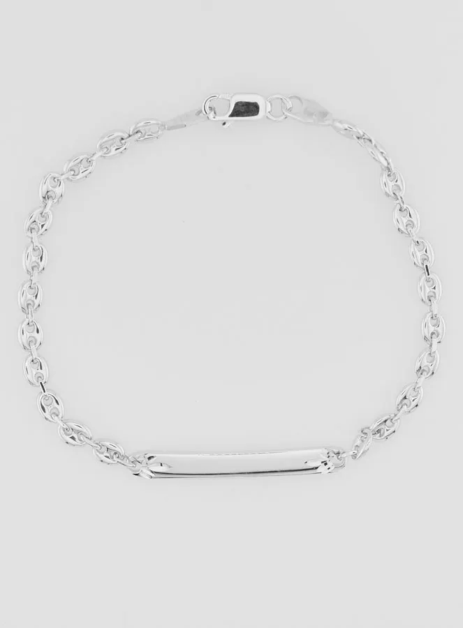 Identiteits Armband Rhodium Zilver - 18cm (pic 3)