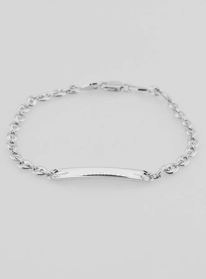 Identiteits Armband Rhodium Zilver - 18cm (pic 4)