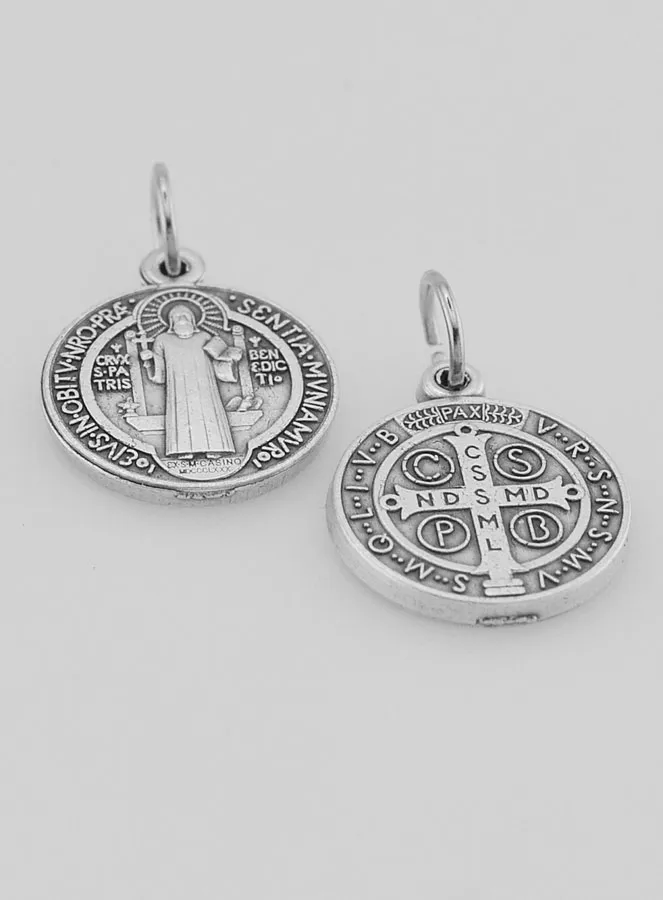Heilige Benedictus Medaille van Metaal - 15mm (pic 2)
