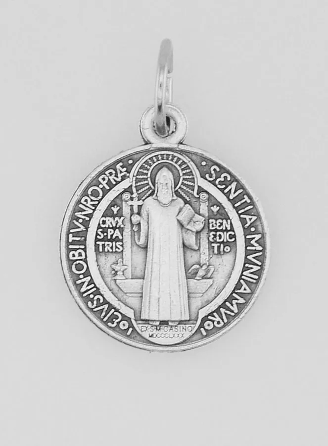 Heilige Benedictus Medaille van Metaal - 15mm (pic 3)