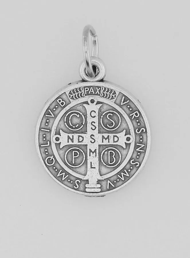 Heilige Benedictus Medaille van Metaal - 15mm (pic 4)