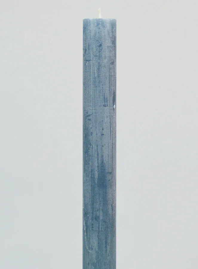 Doorgekleurde Kaars 27cm - Blauw Grijs (pic 3)