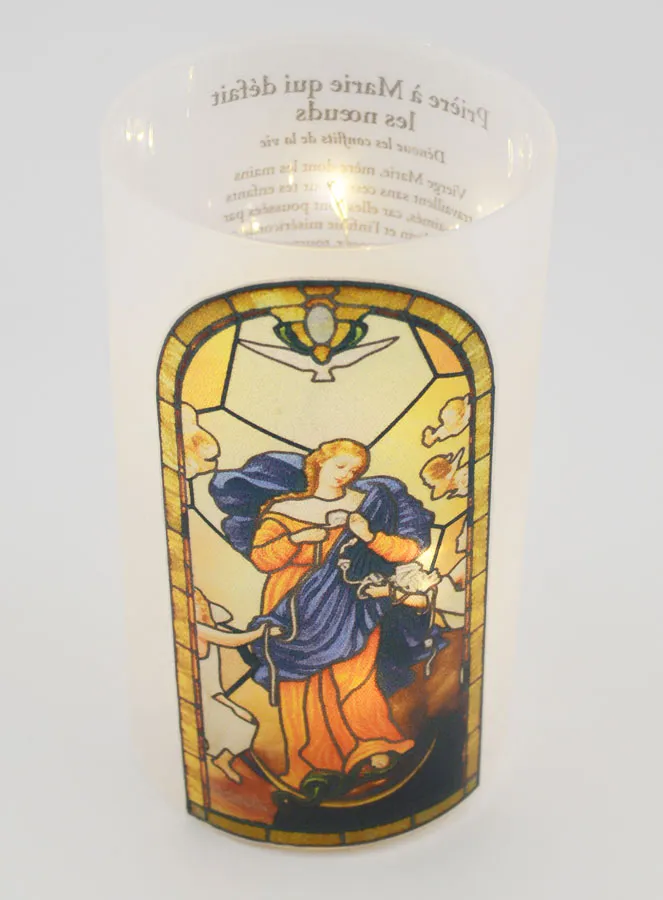 LED Windlicht - Maria die de Knopen Ontwart met Gebed (pic 4)