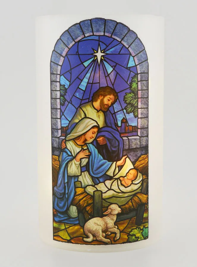 LED Windlicht met Gebed - Kerststal (pic 1)