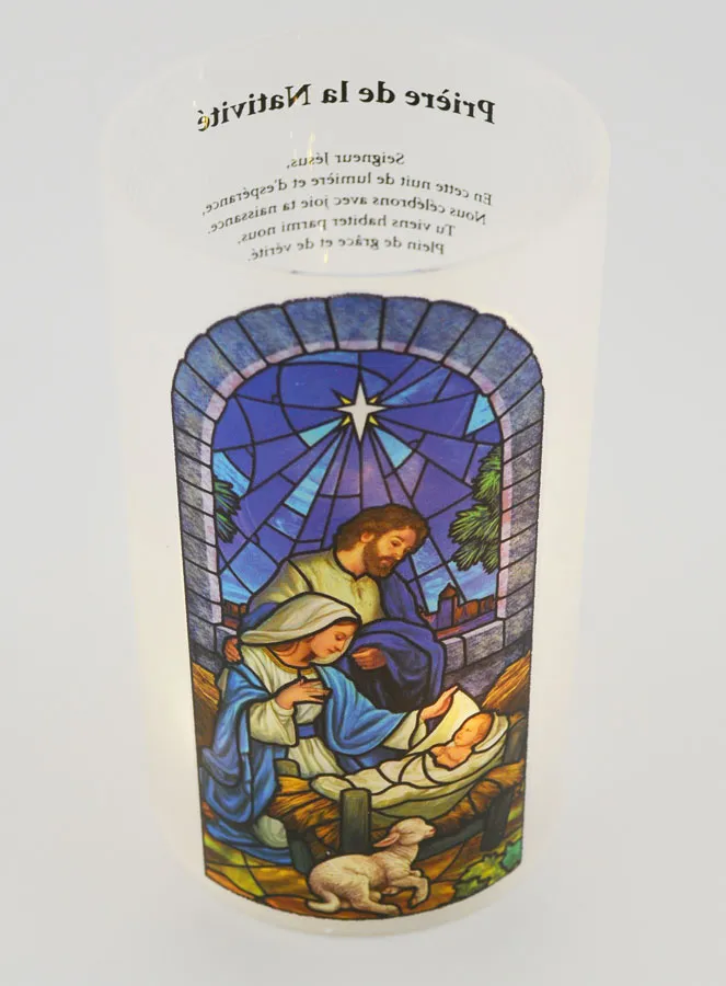LED Windlicht met Gebed - Kerststal (pic 4)