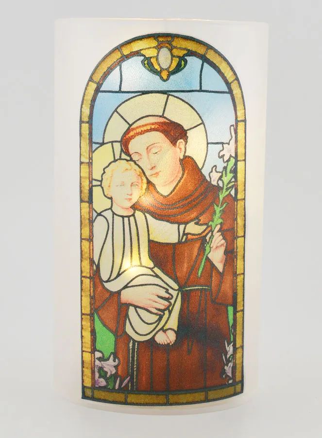 LED Windlicht met Gebed - Heilige Antonius (pic 1)