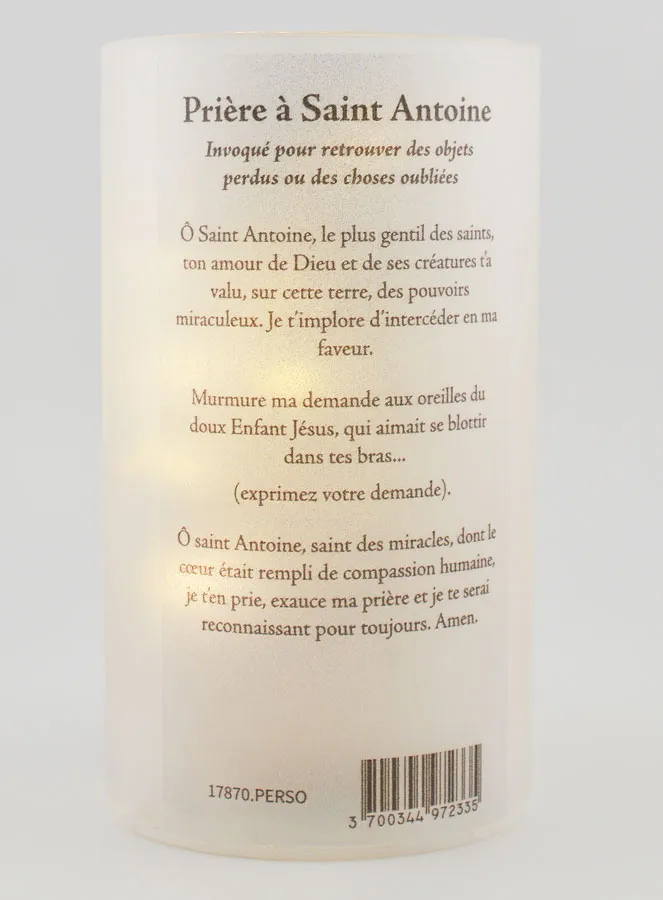 LED Windlicht met Gebed - Heilige Antonius (pic 2)