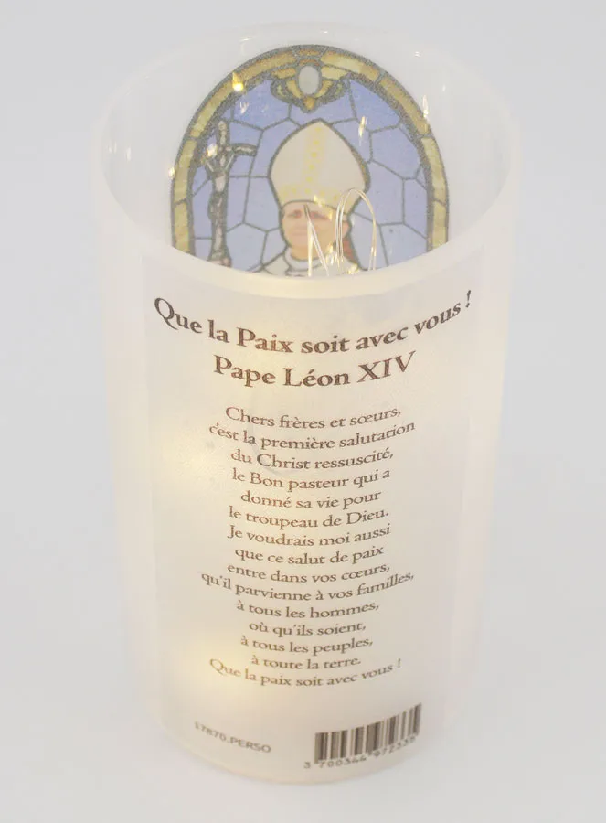 LED Windlicht met Gebed - Paus Leo XIV (pic 3)