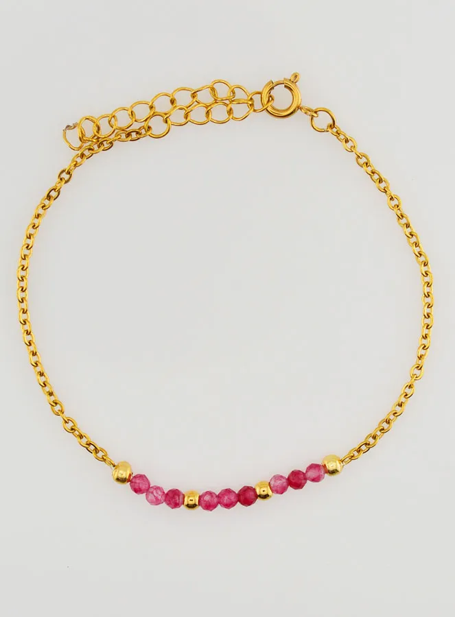 Armband van Roestvrij Staal met Roze Calcedoon (pic 1)