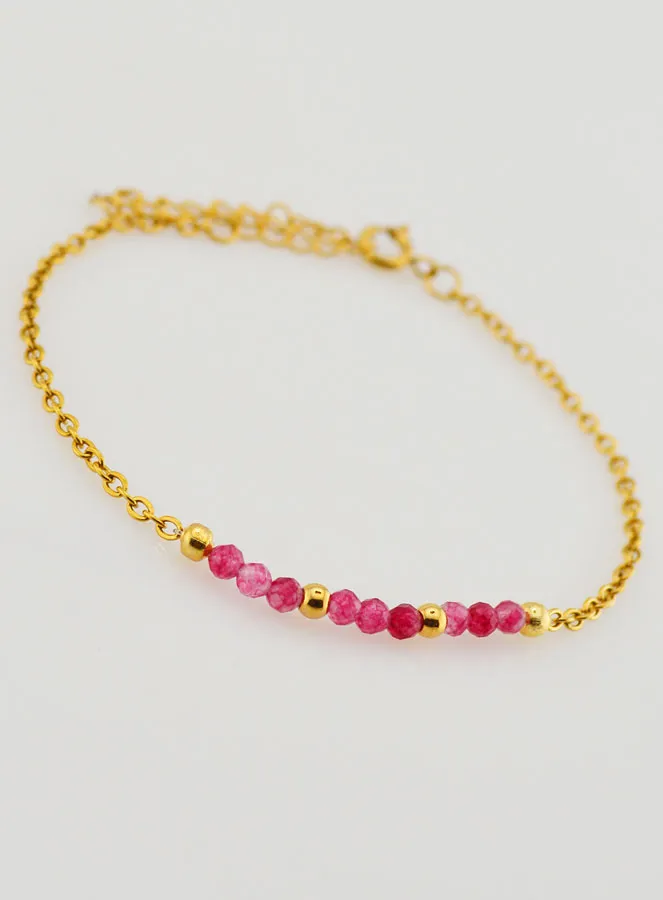 Armband van Roestvrij Staal met Roze Calcedoon (pic 3)