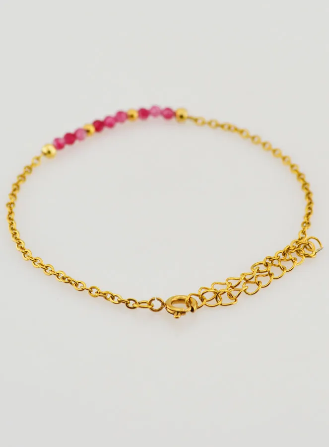 Armband van Roestvrij Staal met Roze Calcedoon (pic 4)