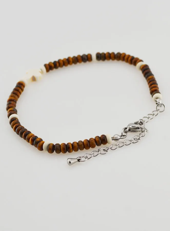 Armband met Kruis en Bruine Stenen (pic 4)