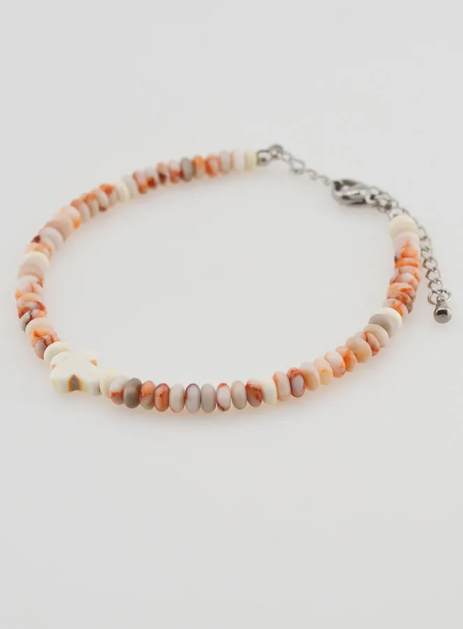 Armband Kruis en Roze Granietstenen (pic 3)