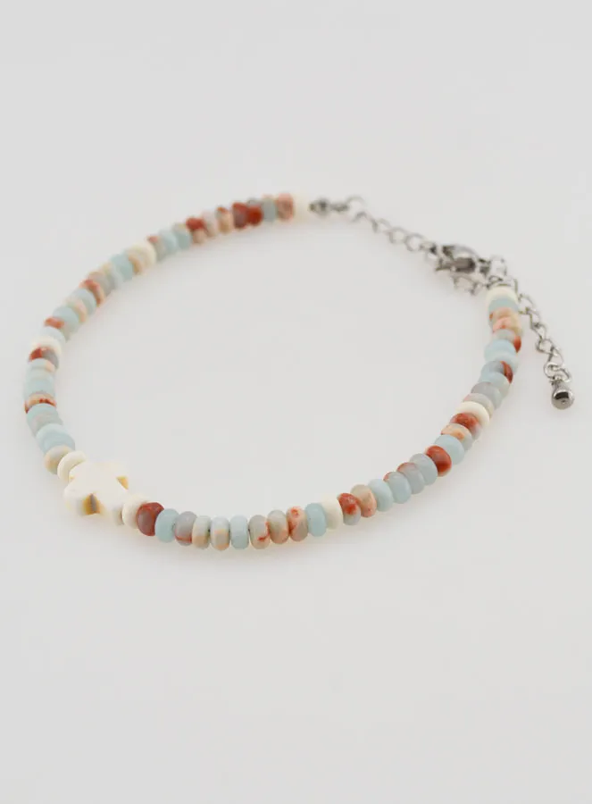 Armband met Kruis en Stenen in Pastel Kleuren (pic 3)