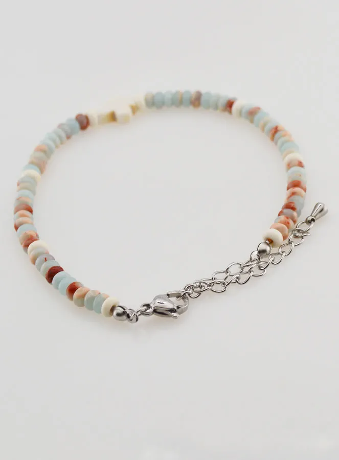 Armband met Kruis en Stenen in Pastel Kleuren (pic 4)