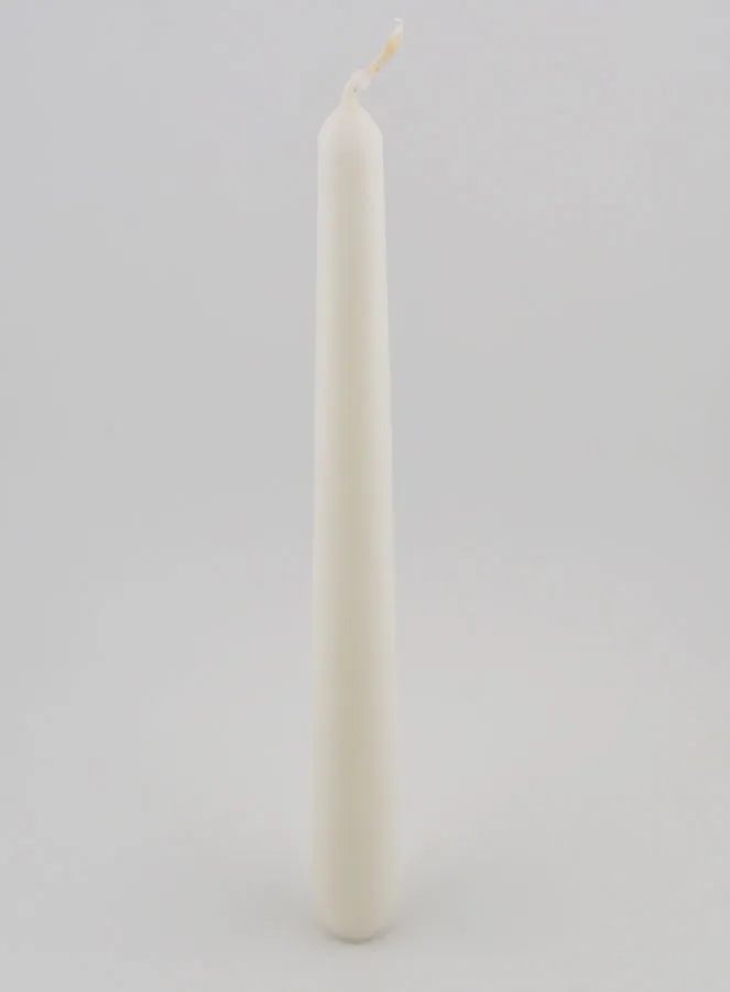 Doorgekleurde Gotische Kaars 25cm - Wit (pic 2)
