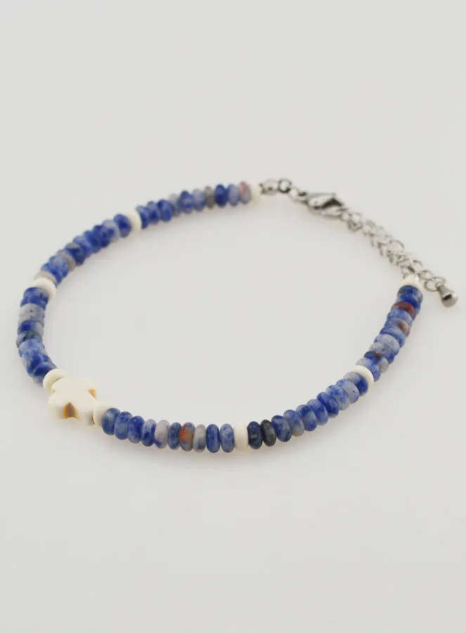 Armband met Kruis en Blauwe Stenen (pic 3)